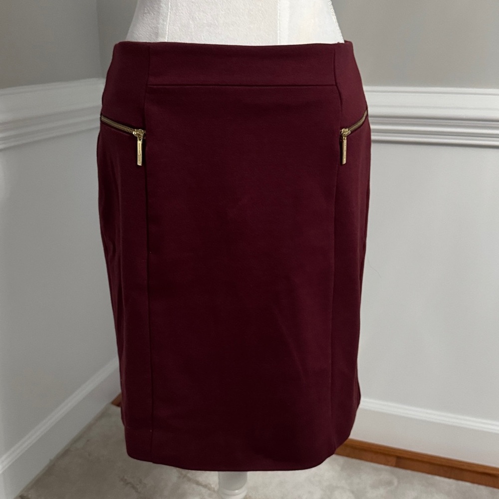 Michael Kors Maroon Skirt with Gold Zipper